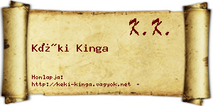 Kéki Kinga névjegykártya